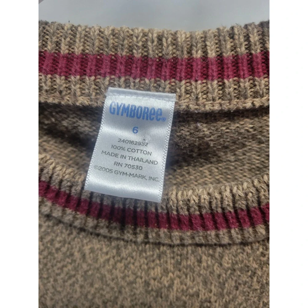 Gymboree Kids Brown Train Sweater Size 6 Cotton‎ Crew Neck Long Sleeve